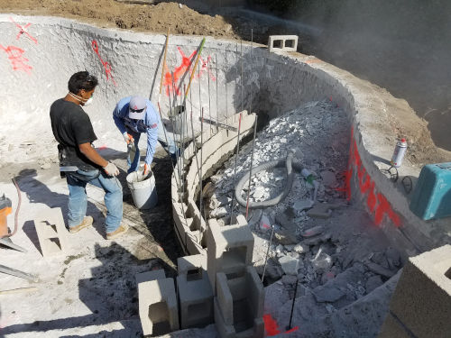 Adding rebar to Baja Reef for strength and integrity 