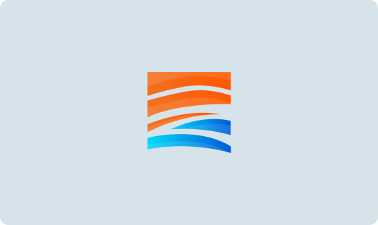 Gardner Outdoor and Pool Remodeling orange and blue abstract wave logo graphic