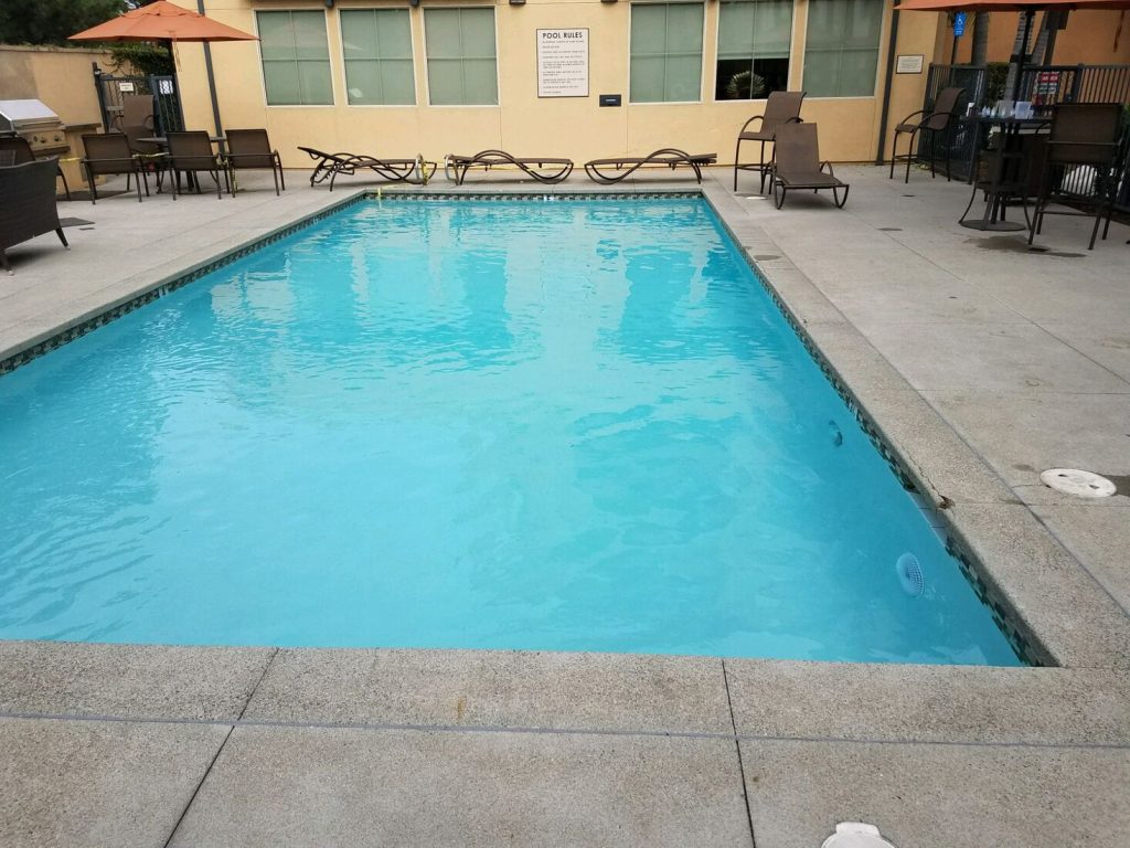 Modern pool with wide entry steps